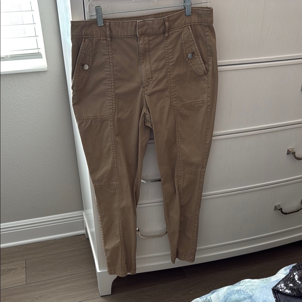 High Rise Pret a Jet slim ankle pants- dark khaki